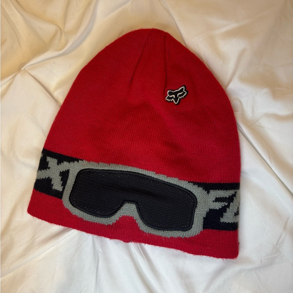 Two kids FOX winter hat toques
One red one blue